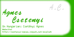 agnes csetenyi business card