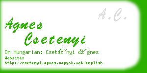 agnes csetenyi business card